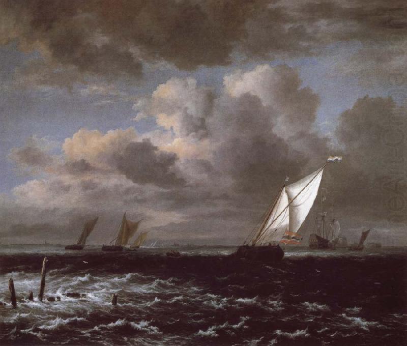 Jacob van Ruisdael Sailing vessels in a Fresh Breeze china oil painting image